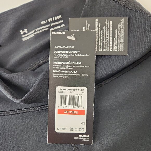 Under Armour Women's HeatGear Armour No-Slip Waistband Geo Ankle Leggings XS - Picture 6 of 9
